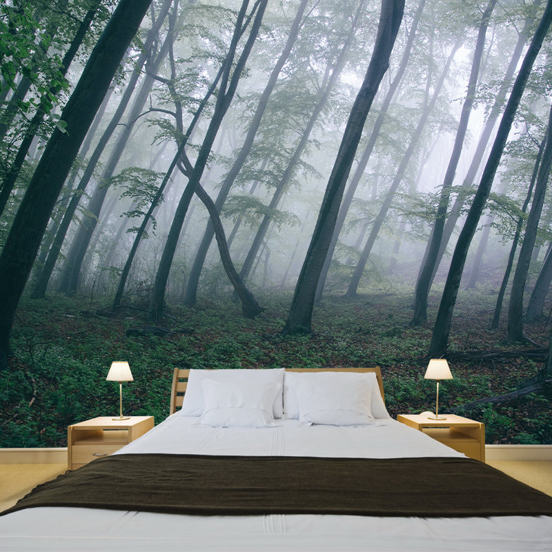 Decorative Forest Photography Wall Mural Sitting Room Wallpaper