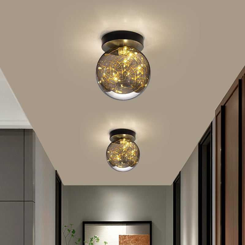 Modern Style Ball Flush Mount Lamp Glass 1 Light Flush Mount Lighting