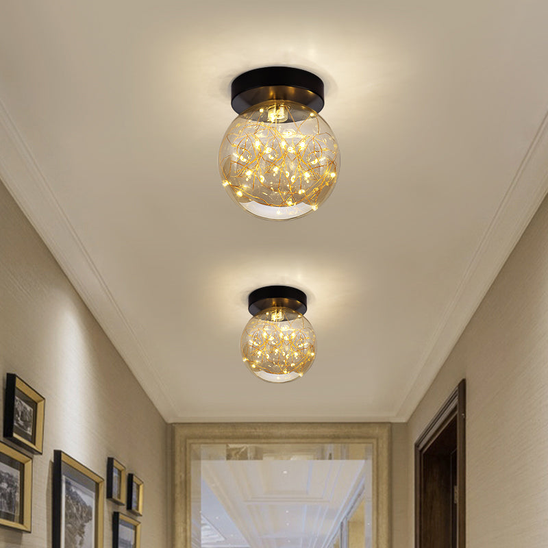 Modern Style Ball Flush Mount Lamp Glass 1 Light Flush Mount Lighting
