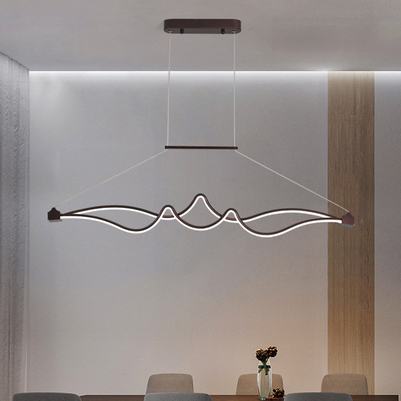Nordic Aluminum Island Light Linear 2 Lights LED Island Pendant for Dining Room