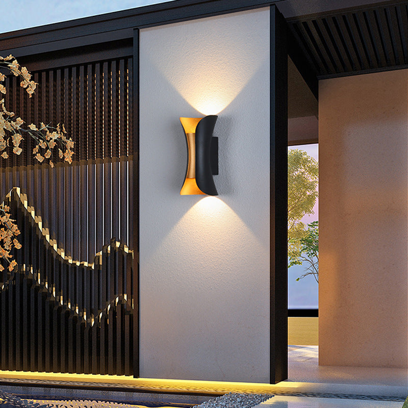 Contemporary Aluminum Wall Light Geometric Shape 2 Lights Wall Sconce for Bedroom