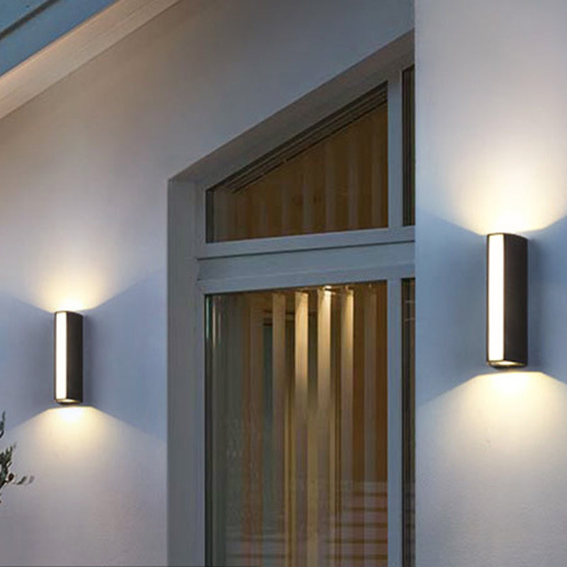 Nordic Aluminum Wall Light Waterproof Cuboid Wall Washer in Black for Outdoors