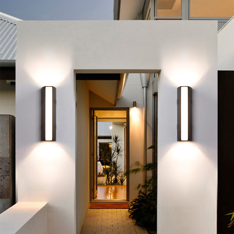Nordic Aluminum Wall Light Waterproof Cuboid Wall Washer in Black for Outdoors