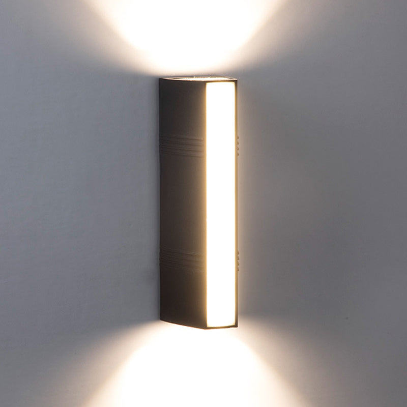 Nordic Aluminum Wall Light Waterproof Cuboid Wall Washer in Black for Outdoors
