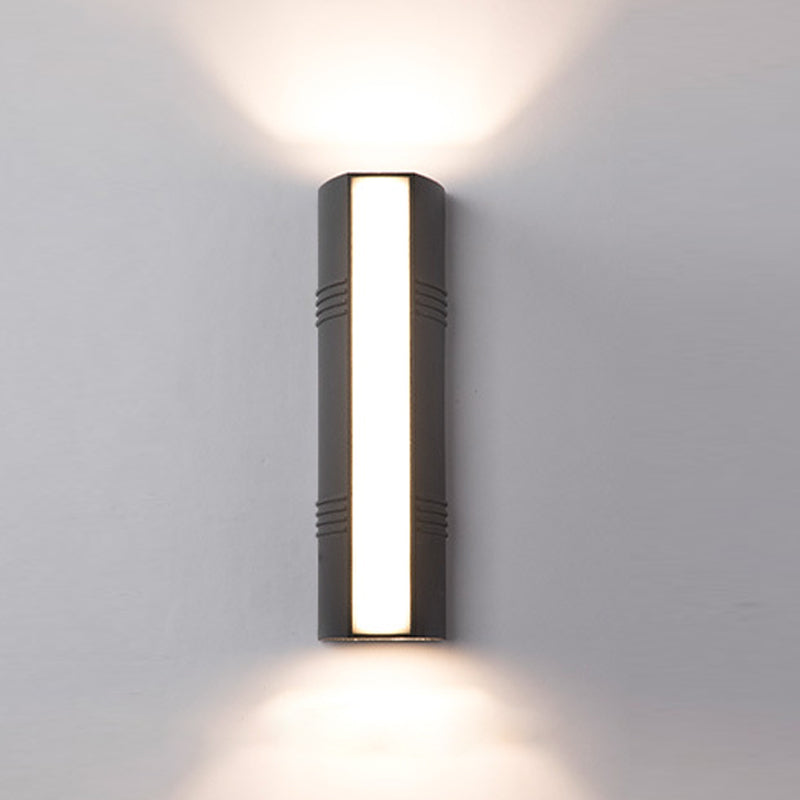 Nordic Aluminum Wall Light Waterproof Cuboid Wall Washer in Black for Outdoors