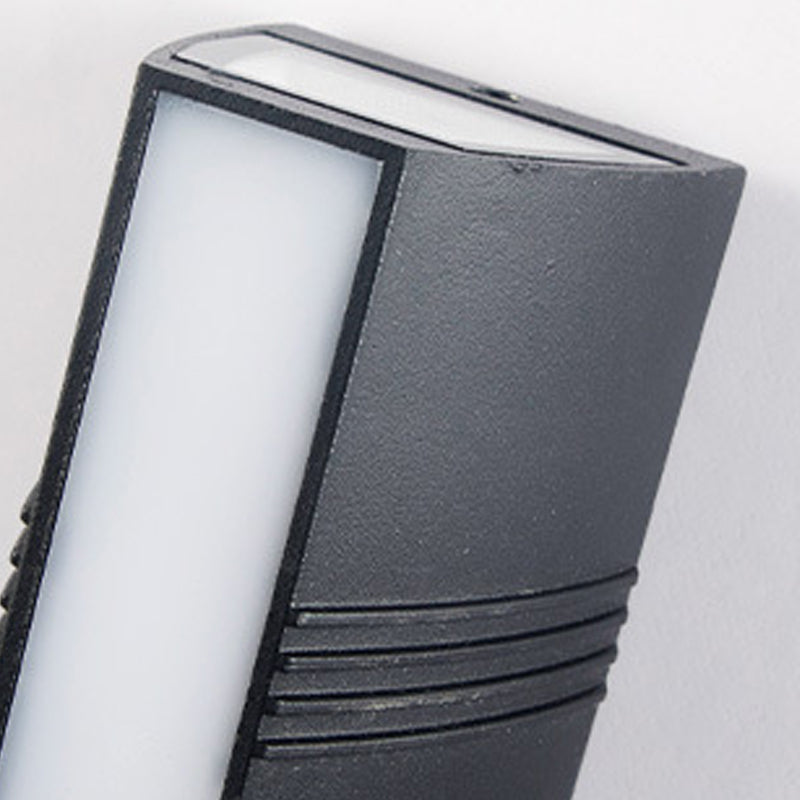 Nordic Aluminum Wall Light Waterproof Cuboid Wall Washer in Black for Outdoors