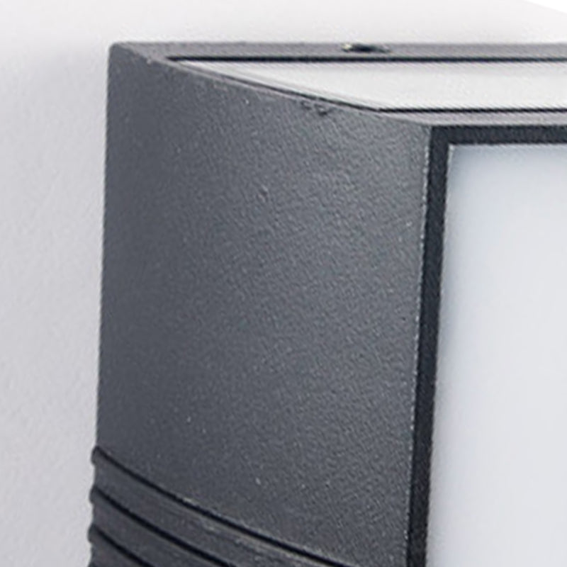 Nordic Aluminum Wall Light Waterproof Cuboid Wall Washer in Black for Outdoors
