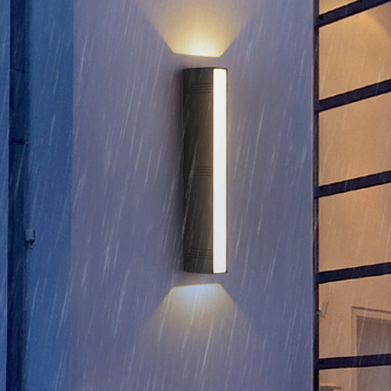 Nordic Aluminum Wall Light Waterproof Cuboid Wall Washer in Black for Outdoors