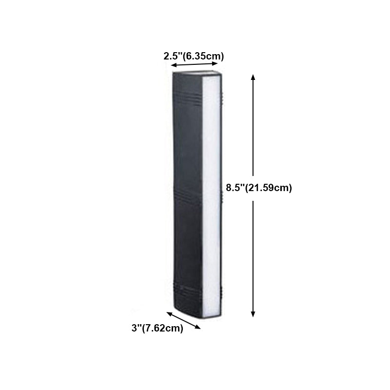 Nordic Aluminum Wall Light Waterproof Cuboid Wall Washer in Black for Outdoors