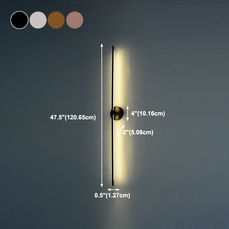 Linear Shape Metal Wall Light Fixture Modern Style 1 Light Wall Mounted Light Fixture