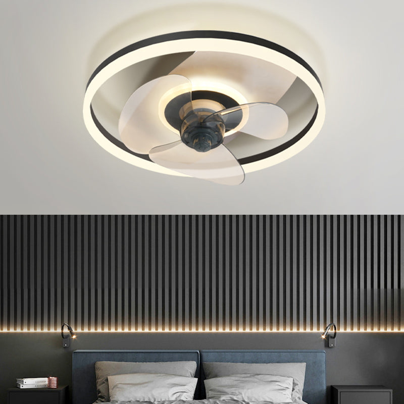 Modern Style Ceiling Fan Lighting Metal 2-Light Ceiling Fan Light for Bedroom