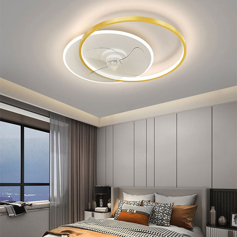 Modern Style Ceiling Fan Lighting Metal 2 Light Ceiling Fan Light for Restaurant