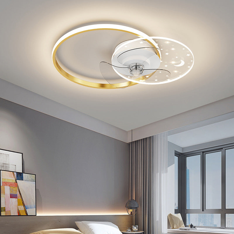 Modern Style Ceiling Fan Lighting Metal 2 Light Ceiling Fan Light for Restaurant