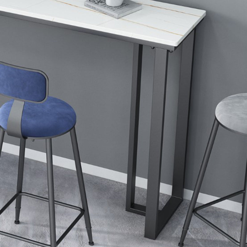 Rectangle Industrial Style Bar Table 42-inch Height Iron Pedestal Bistro Table