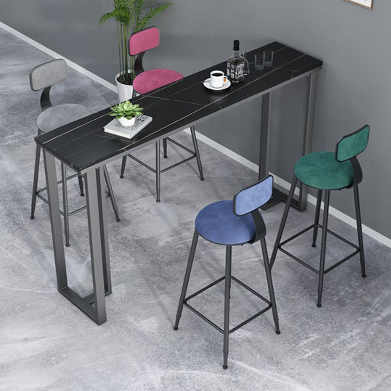 Rectangle Industrial Style Bar Table 42-inch Height Iron Pedestal Bistro Table