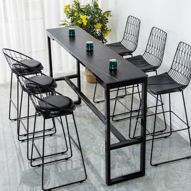 Nordic Rectangle Bar Table 42-inch Height Iron Pedestal Bistro Table