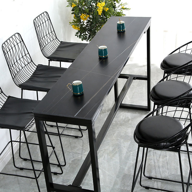 Nordic Rectangle Bar Table 42-inch Height Iron Pedestal Bistro Table