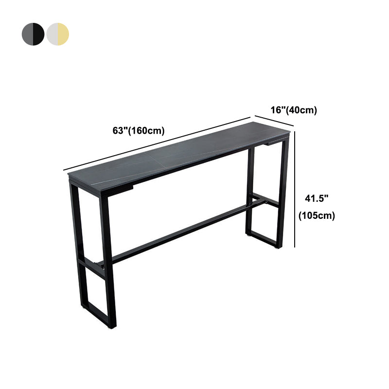 Nordic Rectangle Bar Table 42-inch Height Iron Pedestal Bistro Table