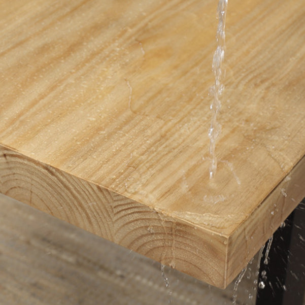 Pine Wood Bar Dining Table Industrial Rectangle Bar Table with Sled Pedestal