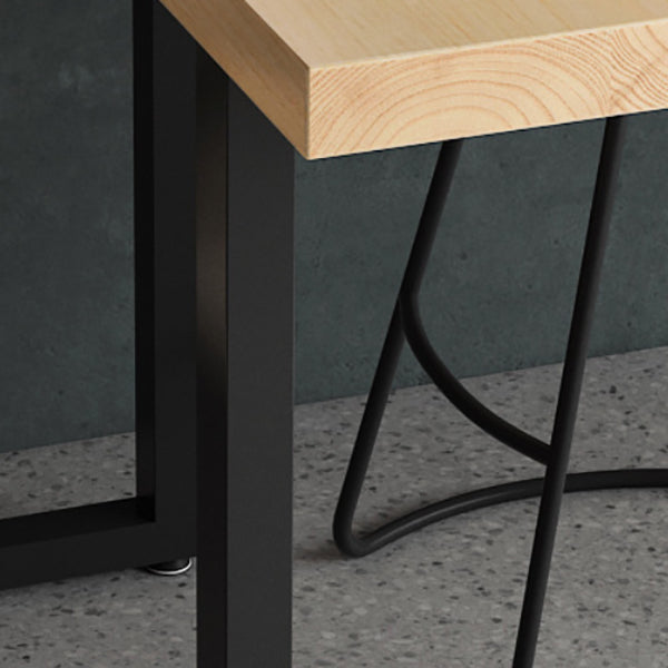 Pine Wood Bar Dining Table Industrial Rectangle Bar Table with Sled Pedestal