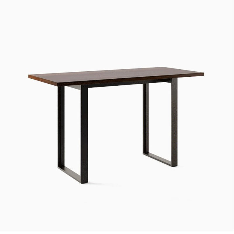 Pine Wood Bar Dining Table Industrial Rectangle Bar Table with Sled Pedestal