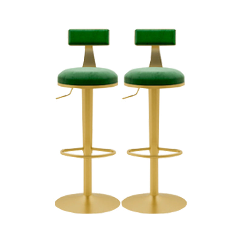 Glam Liftable Backrest Counter Stool Iron Cafe Bar Stool with Cushion and Pedal