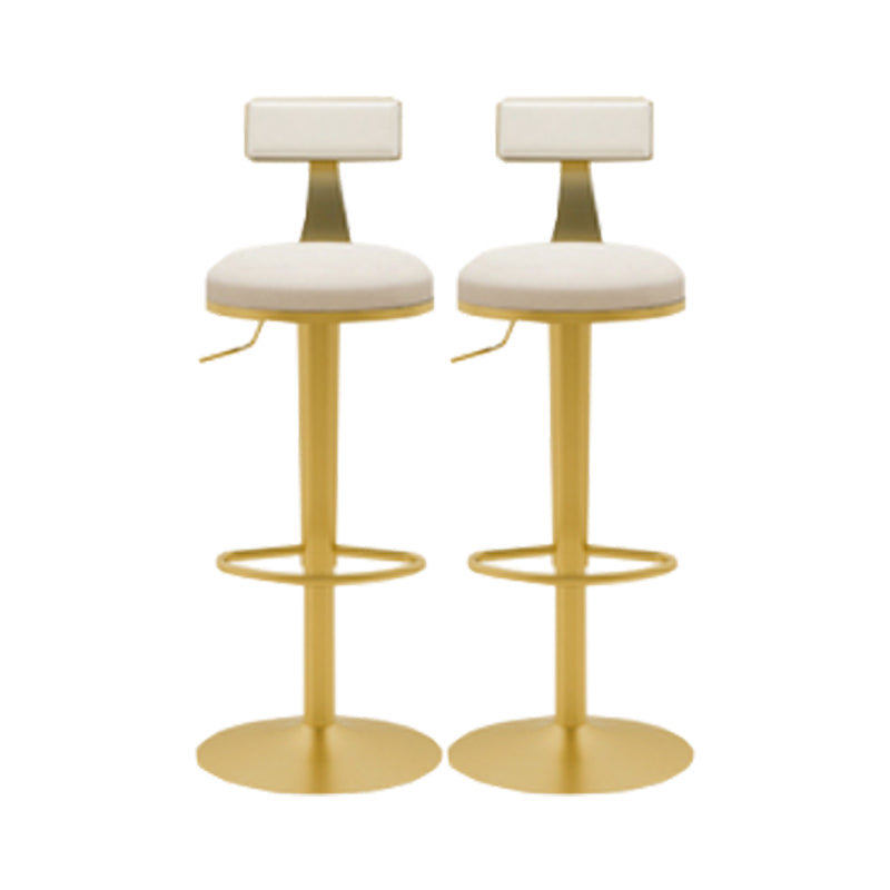 Glam Liftable Backrest Counter Stool Iron Cafe Bar Stool with Cushion and Pedal