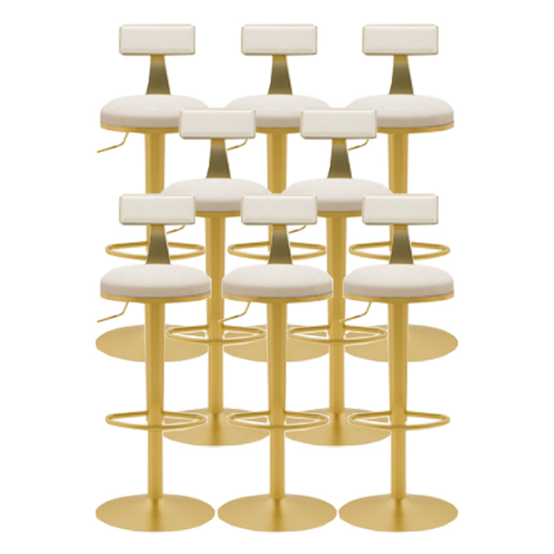 Glam Liftable Backrest Counter Stool Iron Cafe Bar Stool with Cushion and Pedal