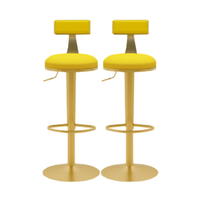 Glam Liftable Backrest Counter Stool Iron Cafe Bar Stool with Cushion and Pedal