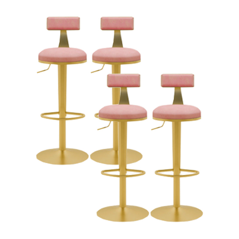 Glam Liftable Backrest Counter Stool Iron Cafe Bar Stool with Cushion and Pedal