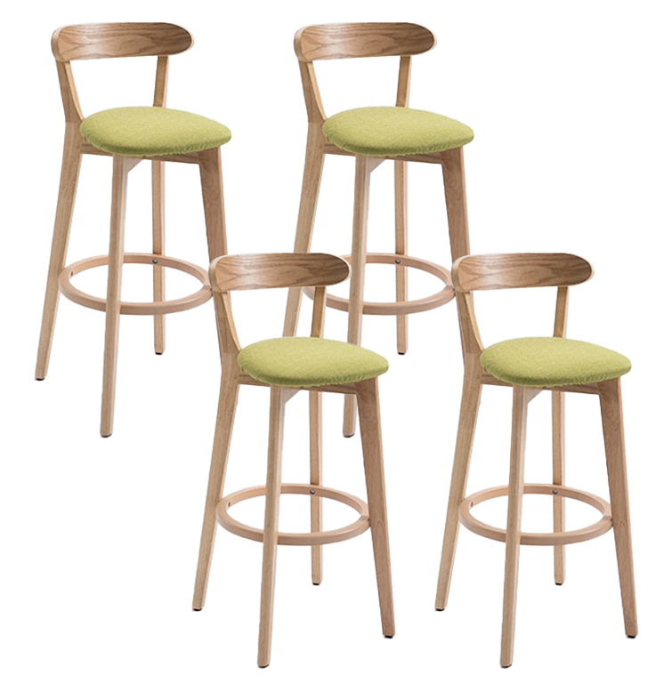 Scandinavian Matte Finish Solid Wood Bar Stool Dessert Shop Footrest Stool