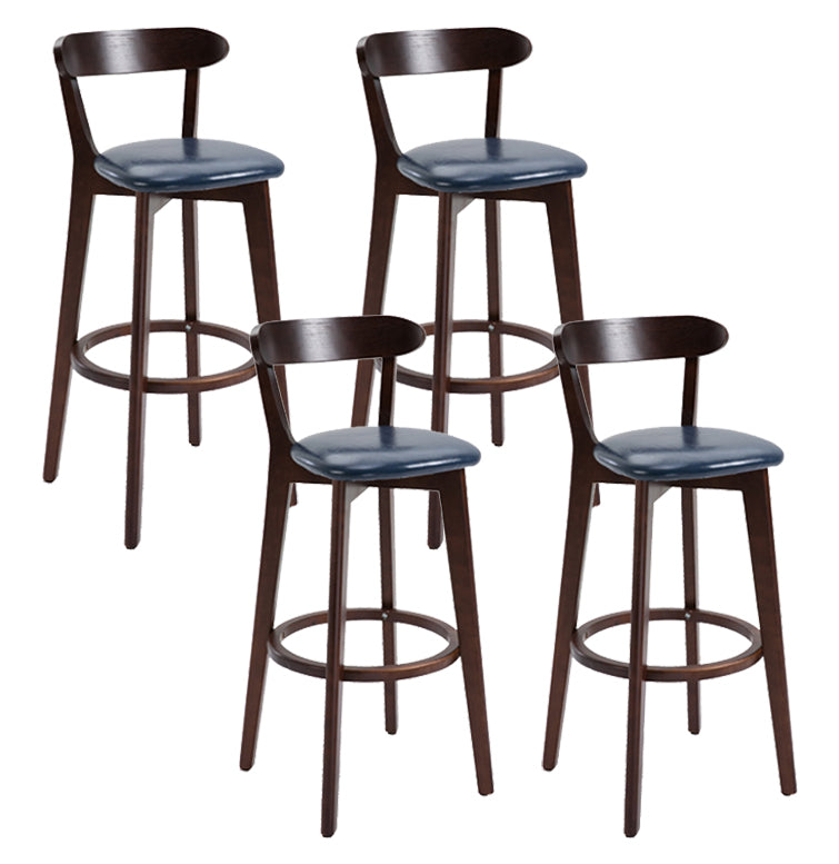 Scandinavian Matte Finish Solid Wood Bar Stool Dessert Shop Footrest Stool
