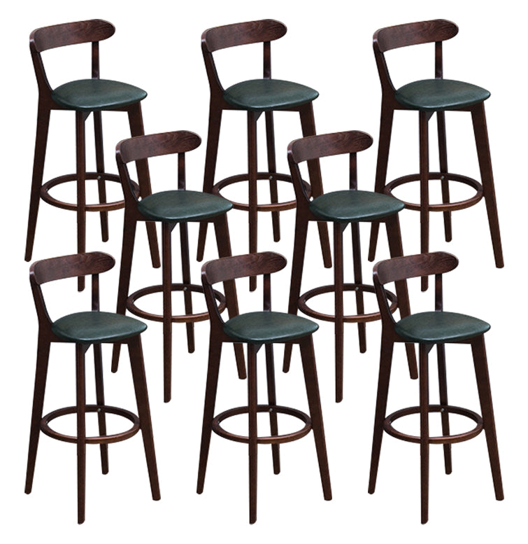 Scandinavian Matte Finish Solid Wood Bar Stool Dessert Shop Footrest Stool