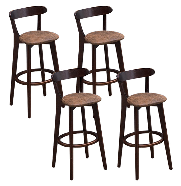 Scandinavian Matte Finish Solid Wood Bar Stool Dessert Shop Footrest Stool