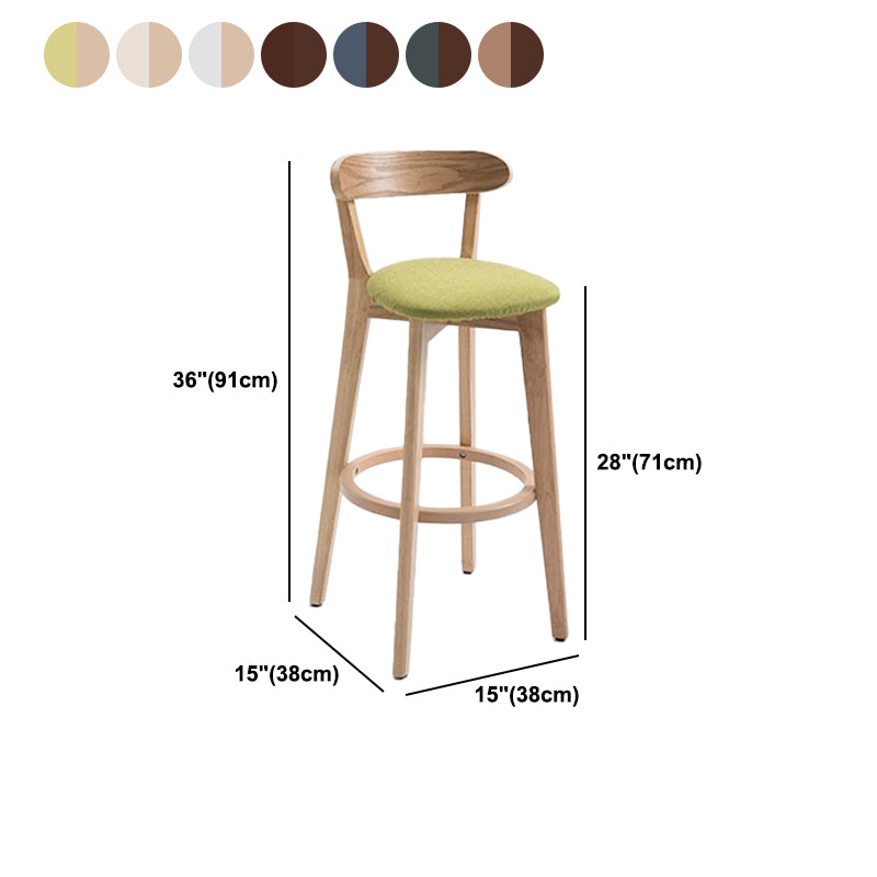 Scandinavian Matte Finish Solid Wood Bar Stool Dessert Shop Footrest Stool