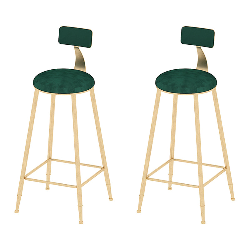 Round Scandinavian Low Back Counter & Bar Stool Metal Counter Chair with Cushion