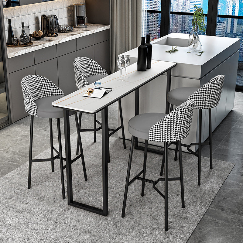 Bucket Low Back Bar Stool Leather Modern Counter Height Stools for Kitchen
