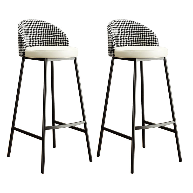 Bucket Low Back Bar Stool Leather Modern Counter Height Stools for Kitchen