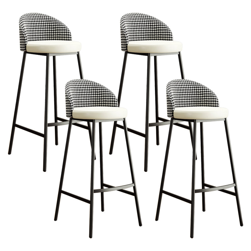 Bucket Low Back Bar Stool Leather Modern Counter Height Stools for Kitchen