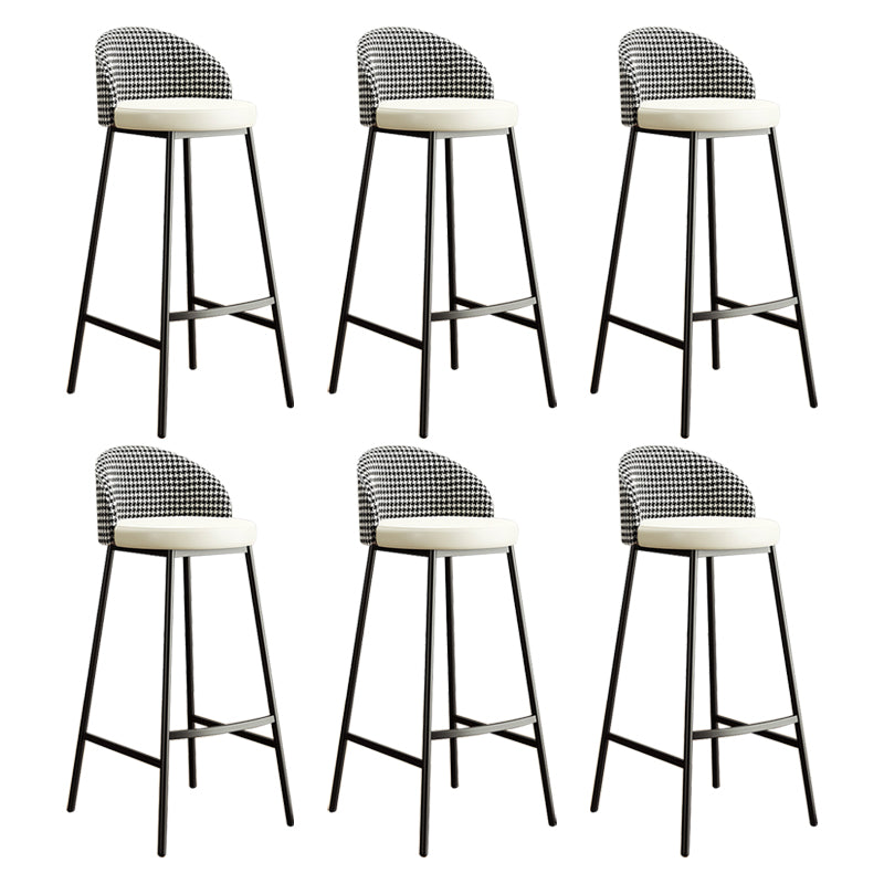 Bucket Low Back Bar Stool Leather Modern Counter Height Stools for Kitchen
