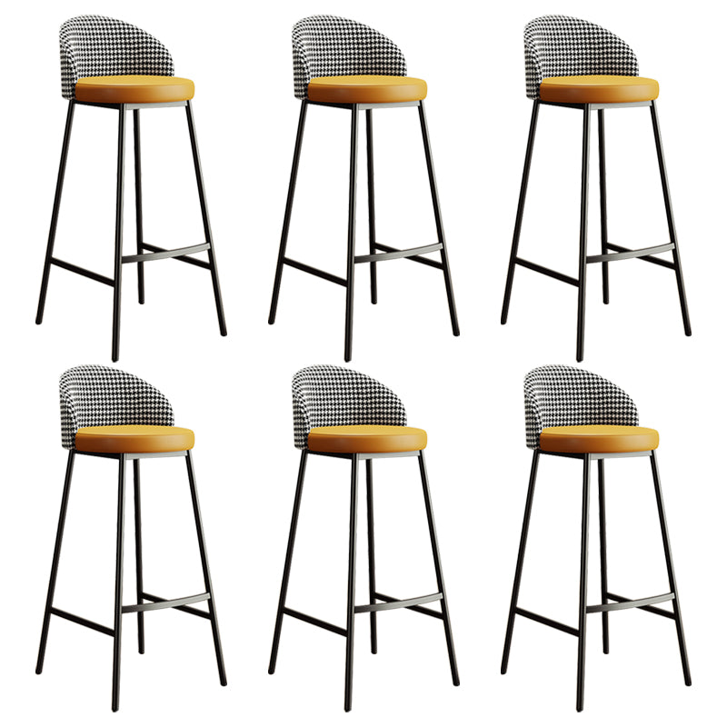 Bucket Low Back Bar Stool Leather Modern Counter Height Stools for Kitchen
