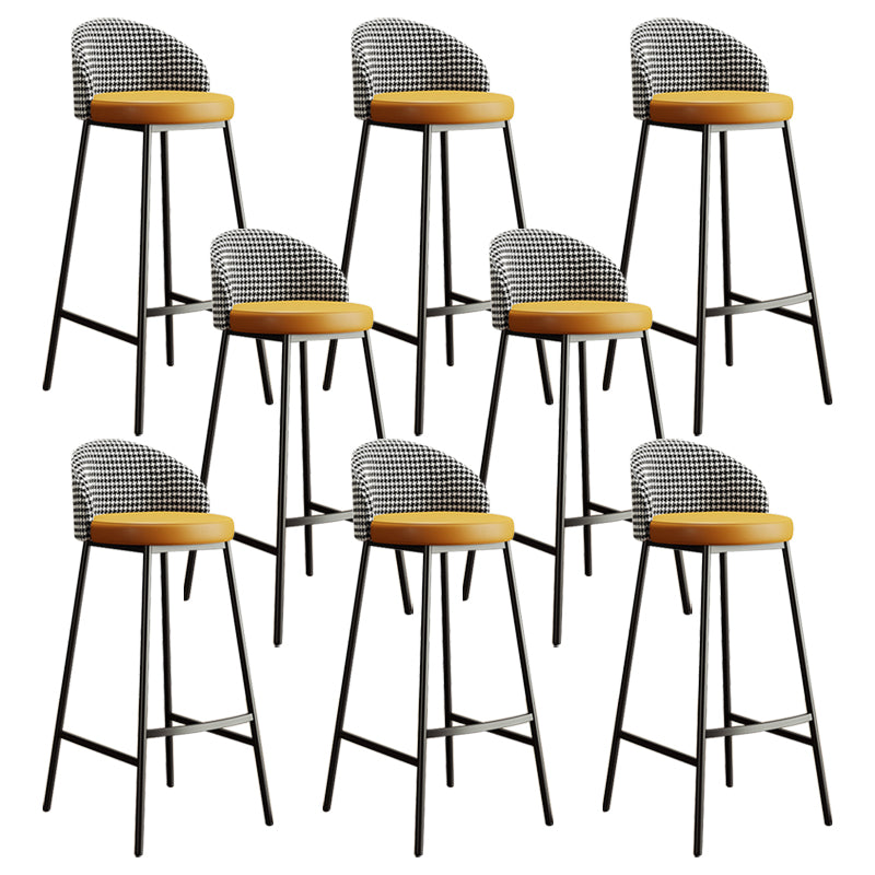Bucket Low Back Bar Stool Leather Modern Counter Height Stools for Kitchen