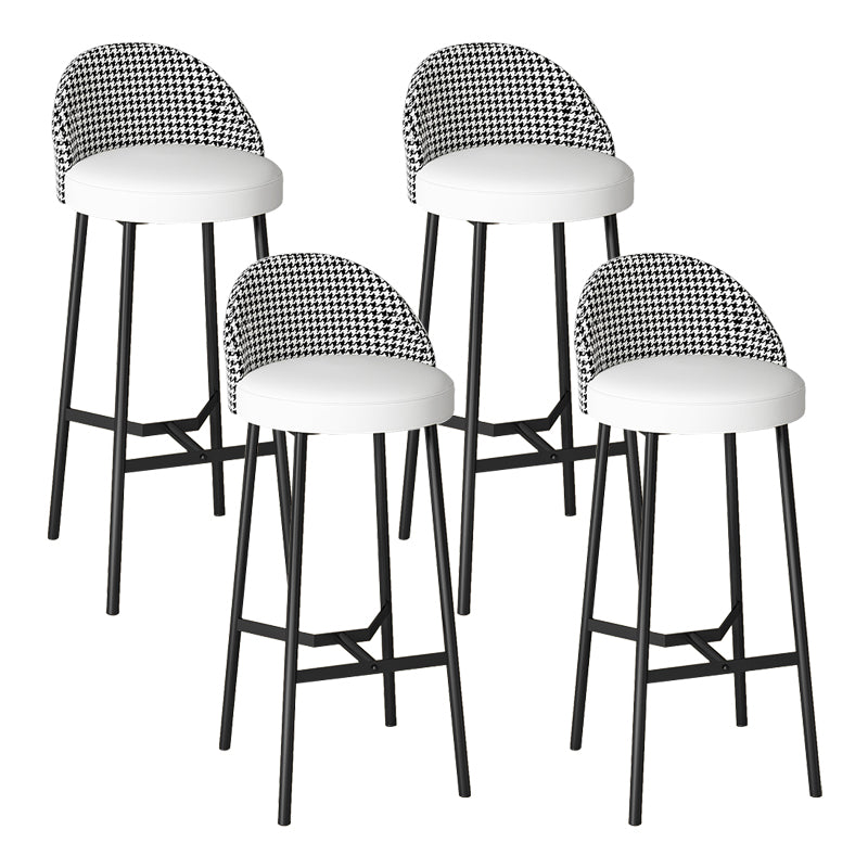 Bucket Low Back Bar Stool Leather Modern Counter Height Stools for Kitchen