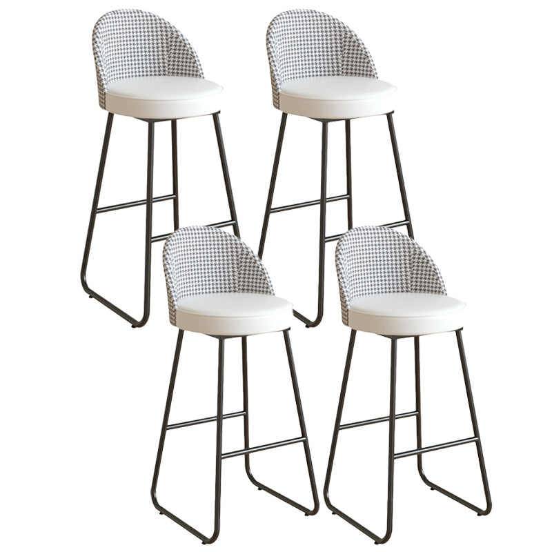 Restaurant Modern Bucket Counter Bar Stool Leather and Metal Counter-height Stool