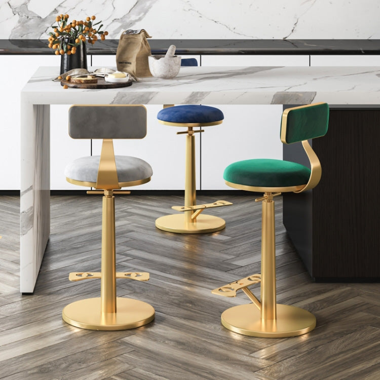 Indoor Footrest Counter Chair Adjustable Height Metal Swivel Counter Bar Stool