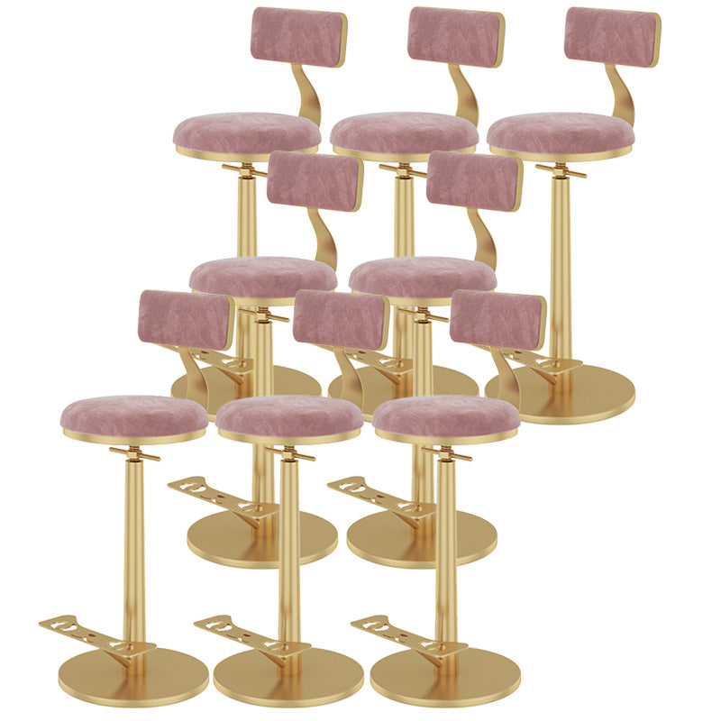 Indoor Footrest Counter Chair Adjustable Height Metal Swivel Counter Bar Stool