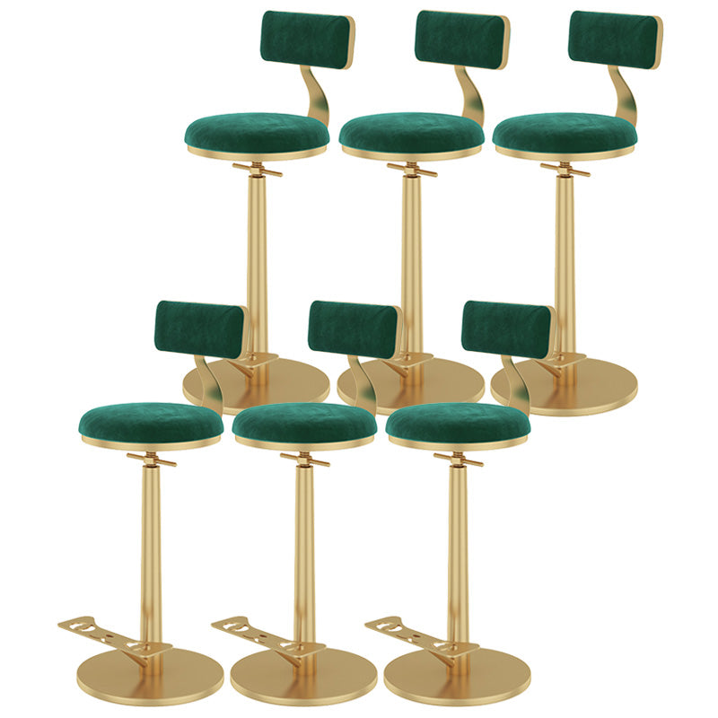 Indoor Footrest Counter Chair Adjustable Height Metal Swivel Counter Bar Stool