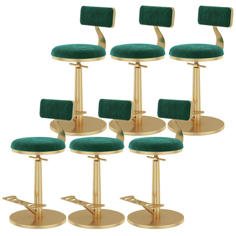 Indoor Footrest Counter Chair Adjustable Height Metal Swivel Counter Bar Stool