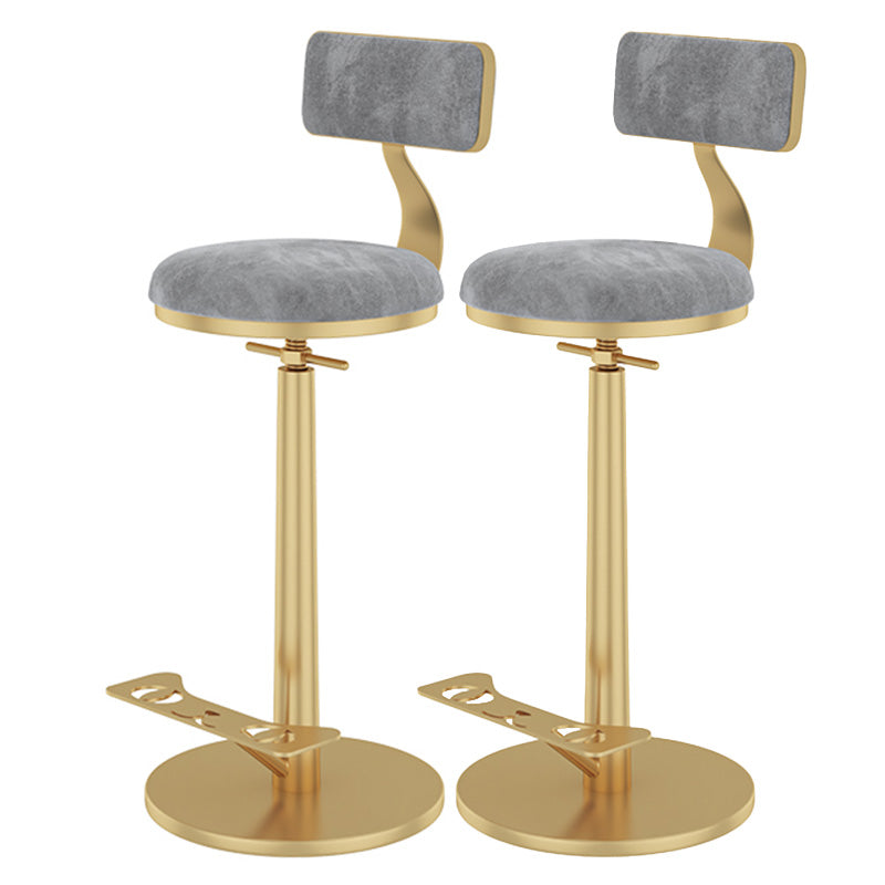 Indoor Footrest Counter Chair Adjustable Height Metal Swivel Counter Bar Stool
