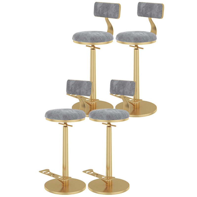 Indoor Footrest Counter Chair Adjustable Height Metal Swivel Counter Bar Stool